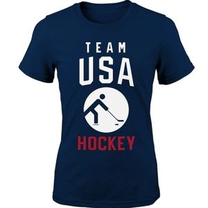 NWT Official Team USA Olympics Hockey Navy Tee